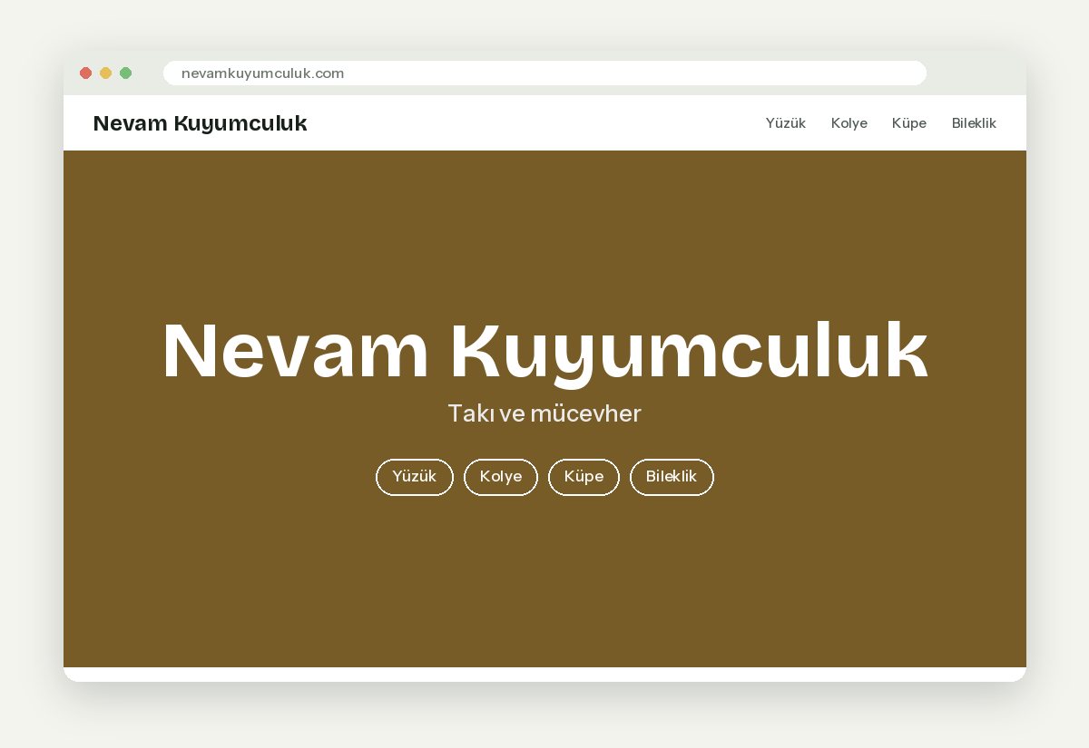 Nevam Kuyumculuk Shopify web sitesi