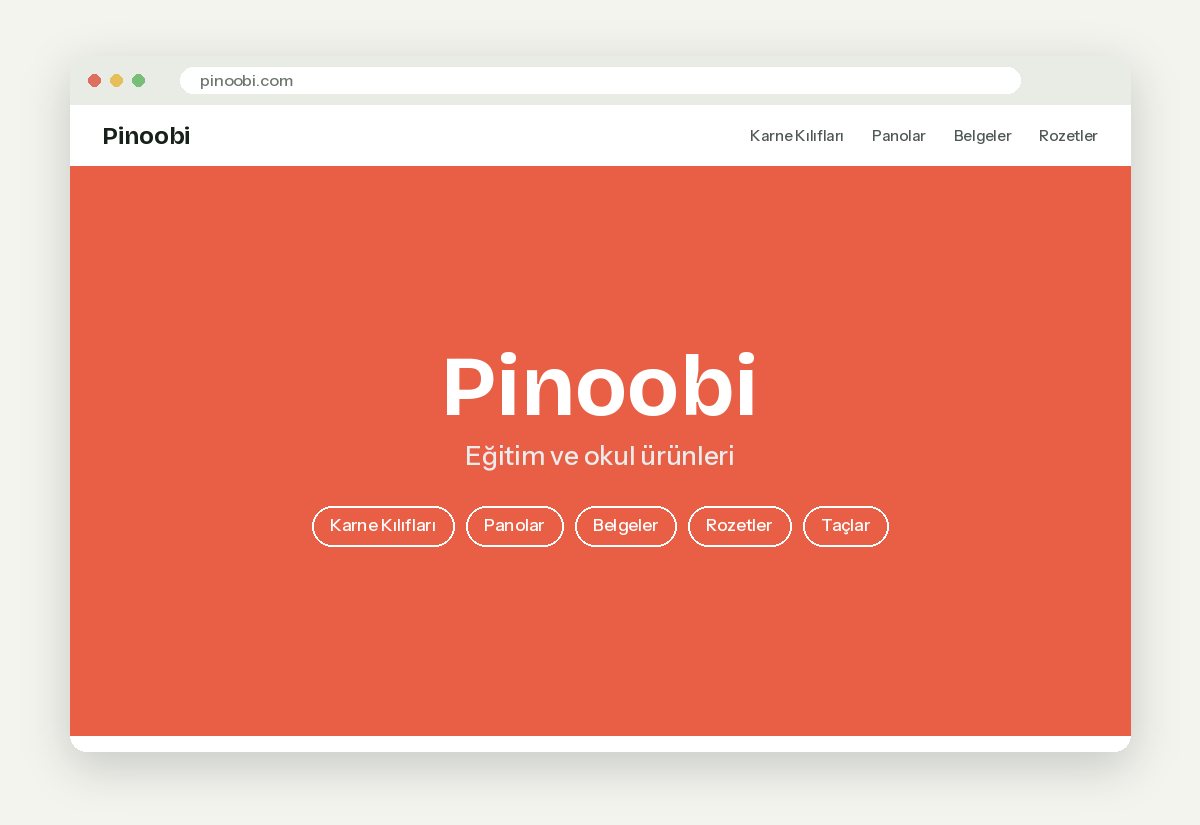 Pinoobi Shopify web sitesi